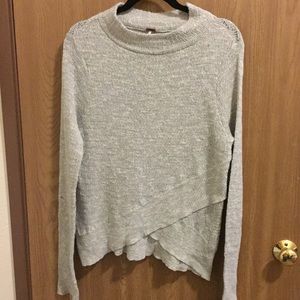 Gray Free People Mock Neck Sweater